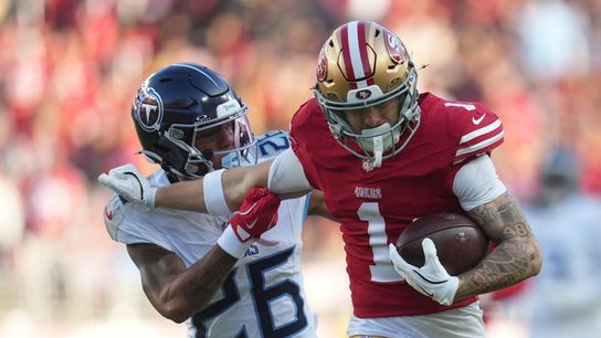 49ers WR Ricky Pearsall (knee) to miss season (NFL). Photo by Cary Edmondson-Imagn Images