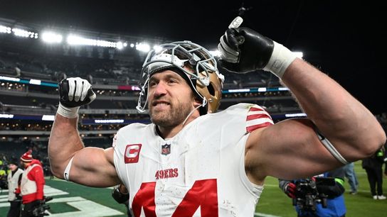 NFL fines 49ers FB Kyle Juszczyk for beer-chugging celebration (NFL). Photo by Eric Hartline
