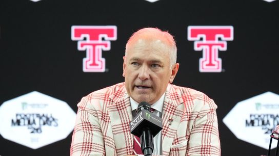 Texas Tech’s Joey McGuire talks life after Sorsby, chasing Texas game (College Football). Photo by Raymond Carlin III-Imagn Images