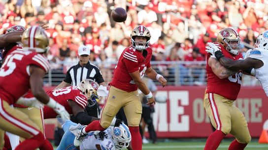 49ers QB Kurtis Rourke hospitalized for rib injury (NFL). Photo by David Gonzales-Imagn Images