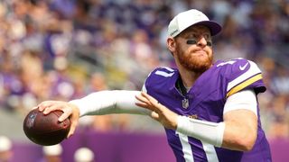Vikings name Carson Wentz QB2 over J.J. McCarthy (NFL). Photo by Matt Krohn-Imagn Images