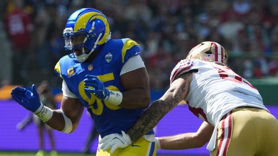 No timeline set for Myles Garrett's post-surgery return to Rams (NFL). Photo by Kirby Lee-Imagn Images