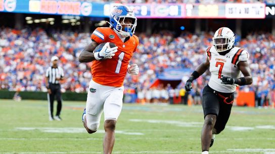Vernell Brown III houses 2 punt returns, Florida routs Campbell (College Football). Photo by Matt Pendleton-Imagn Images
