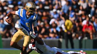 Wayne Knight runs for 3 scores to carry UCLA past San Diego State (College Football). Photo by William Liang-Imagn Images