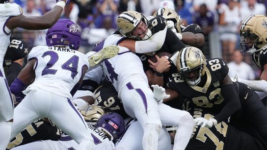Tyler Shough's late TD run gives Saints comeback win over Ravens (NFL). Photo by James Lang
