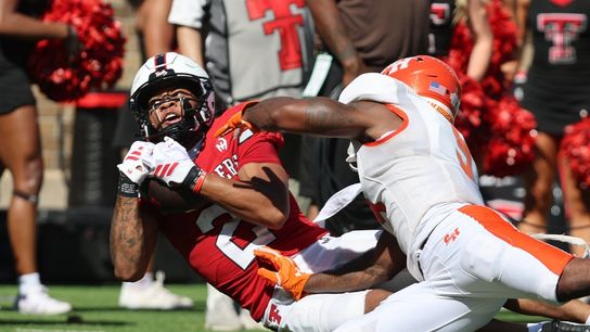 Austin Romaine's pair of pick 6s lead No. 11 Texas Tech to blowout win (College Football). Photo by Michael C. Johnson