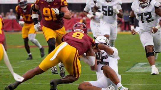 USC suspends Desman Stephens II 1 game over late hit on Dante Moore (College Football)