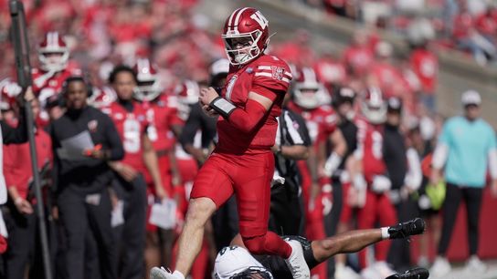 Colton Joseph, Wisconsin run roughshod over Michigan State (College Football). Photo by Mark Hoffman