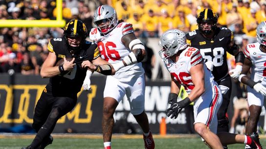QB 'question' hangs over No. 20 Iowa ahead of trip to Washington (College Football). Photo by Julia Hansen