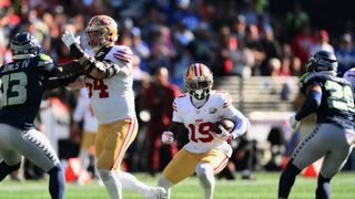 49ers WR Deebo Samuel (hamstring) won't return vs. Seahawks (NFL). Photo by Steven Bisig