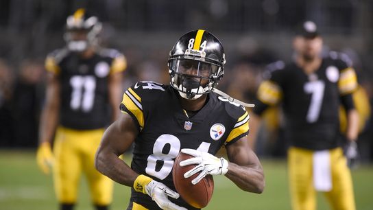 Dec 2, 2018; Pittsburgh, PA, USA; Pittsburgh Steelers wide receiver Antonio Brown (84) prepares to play the Los Angeles Chargers at Heinz Field. Mandatory Credit: Philip G. Pavely-USA TODAY Sports