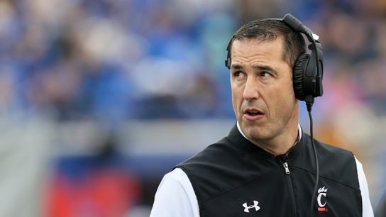 Nov 29, 2019; Memphis, TN, USA; Cincinnati Bearcats head coach Luke Fickell during the first half against the Memphis Tigers at Liberty Bowl Memorial Stadium. Mandatory Credit: Nelson Chenault-USA TODAY Sports