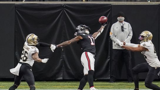WR Jones (hamstring) among four Falcons out vs. Chiefs (NFL)