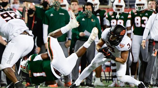 No. 21 Oklahoma State holds off No. 18 Miami in Cheez-It Bowl (College Football)