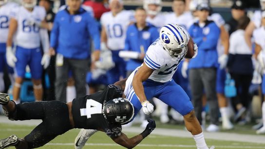 Tyler Allgeier runs wild as No. 13 BYU tops Utah State (College Football)