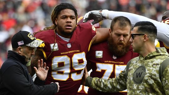 Washington's Chase Young injures knee vs. Buccaneers (NFL)