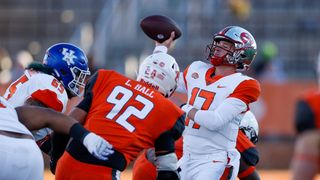 Desmond Ridder helps National top American in Senior Bowl (College Football)