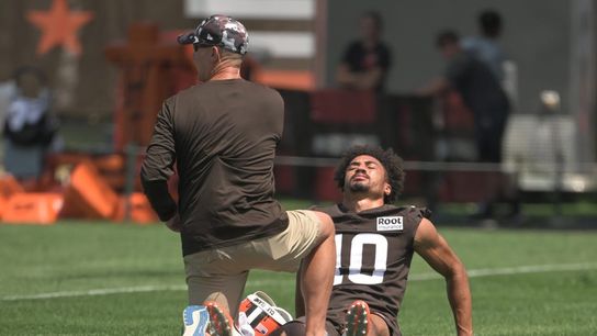 Browns WR Anthony Schwartz (knee) exits practice (NFL)