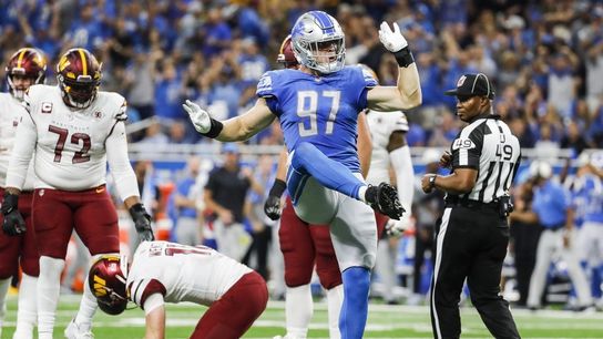 Lions DE Aidan Hutchinson (thigh) misses practice (NFL)