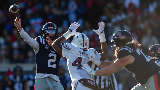 Jaxson Dart, No. 14 Ole Miss fends off Miss. State in Egg Bowl (College Football)