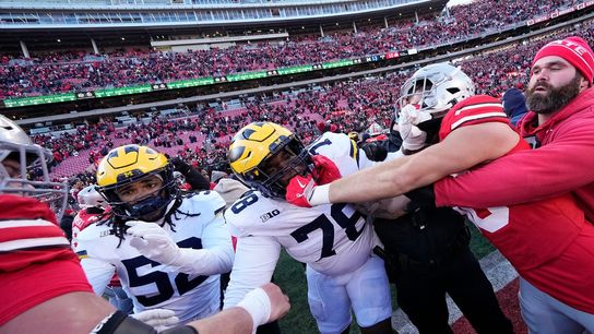 Report: Michigan, Ohio State fined $100K each for postgame scuffle (College Football)