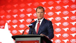 SMU coach Rhett Lashlee calls SEC a 'top-heavy' league (College Football)