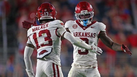 Arkansas CB Kani Walker exits on stretcher vs. Ole Miss (College Football)