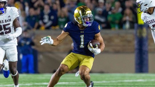 Notre Dame WR Jaden Greathouse (thigh) out vs. NC State (College Football)