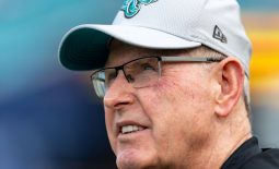 Aug 25, 2018; Jacksonville, FL, USA; Jacksonville Jaguars executive vice president of football operations Tom Coughlin looks on during warmups prior to the game against the Atlanta Falcons at TIAA Bank Field. Mandatory Credit: Douglas DeFelice-USA TODAY Sports