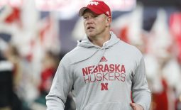 Sep 28, 2019; Lincoln, NE, USA; Nebraska Cornhuskers head coach Scott Frost heads onto the field prior to the game against the Ohio State Buckeyes at Memorial Stadium. Mandatory Credit: Bruce Thorson-USA TODAY Sports