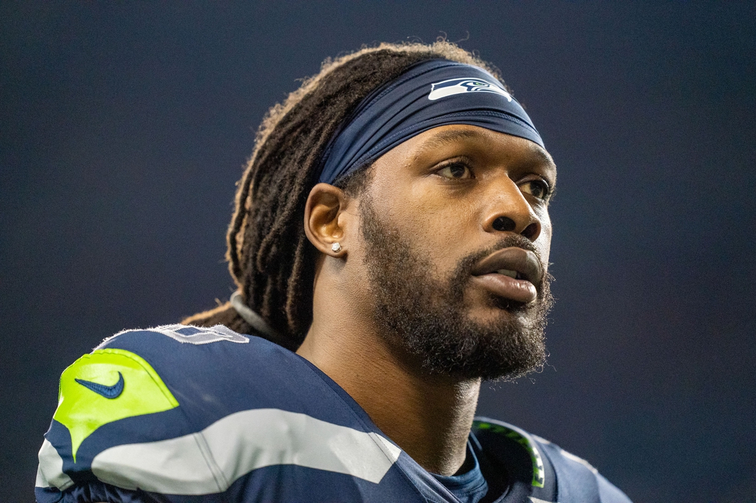 December 29, 2019; Seattle, Washington, USA; Seattle Seahawks defensive end Jadeveon Clowney (90) before the game against the San Francisco 49ers at CenturyLink Field. Mandatory Credit: Kyle Terada-USA TODAY Sports