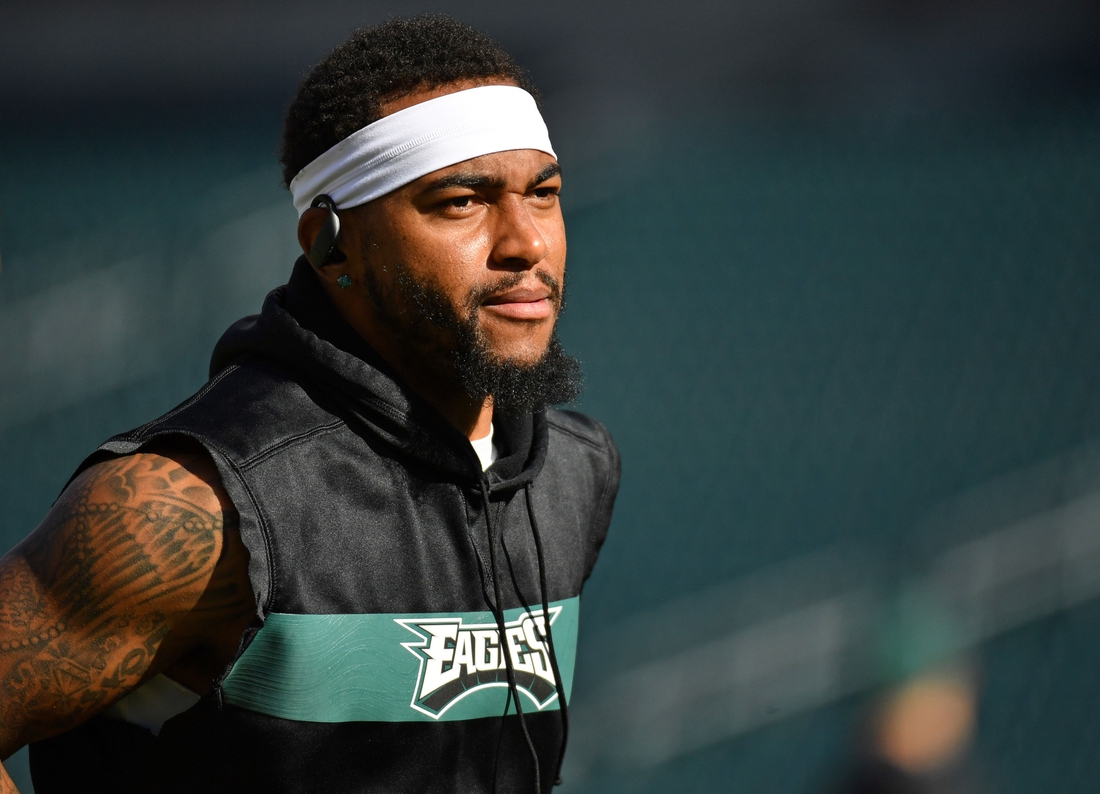 Nov 3, 2019; Philadelphia, PA, USA; Philadelphia Eagles wide receiver DeSean Jackson (10) on the field during warmups against the Chicago Bears at Lincoln Financial Field. Mandatory Credit: Eric Hartline-USA TODAY Sports