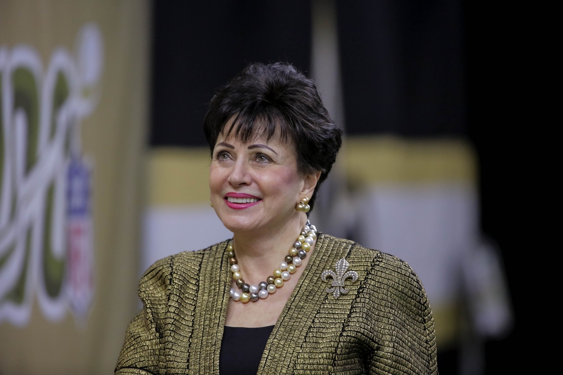 Nov 10, 2019; New Orleans, LA, USA; New Orleans Saints owner Gayle Benson looks on prior to kickoff against the Atlanta Falcons at the Mercedes-Benz Superdome. Mandatory Credit: Derick E. Hingle-USA TODAY Sports