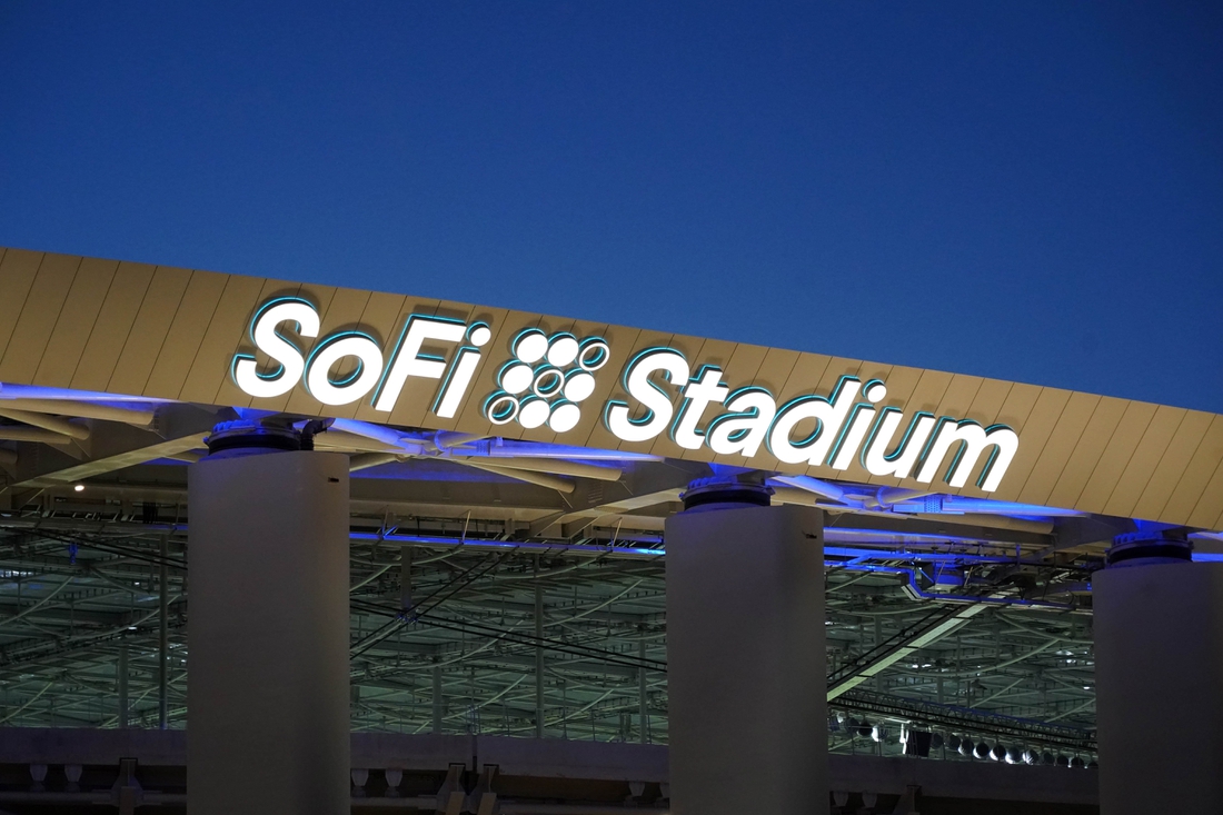Nov 29, 2020; Inglewood, California, USA; A general view of SoFi Stadium exterior during the NFL game between the San Francisco 49ers and the Los Angeles Rams. Mandatory Credit: Kirby Lee-USA TODAY Sports