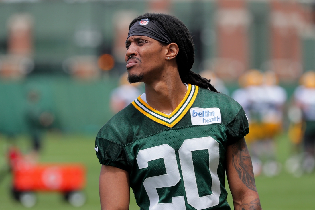 Green Bay Packers cornerback Kevin King (20) is shown during the second day of organized team activities Tuesday, May 25, 2021 in Green Bay, Wis.

Cent02 7fxxktrhy1vtharhhjf Original
