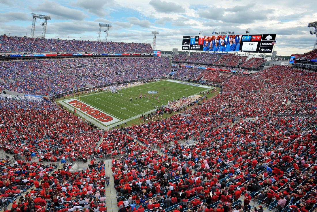 Oct 27, 2018; Jacksonville, FL, USA; The view from the Georgia side of the stadium during late first quarter action. Saturday   s annual Florida vs Georgia football game, October 27, 2018 at TIAA Bank Field in Jacksonville, FL. Bob Self-USA TODAY NETWORK

Ncaa Football Georgia Vs Florida