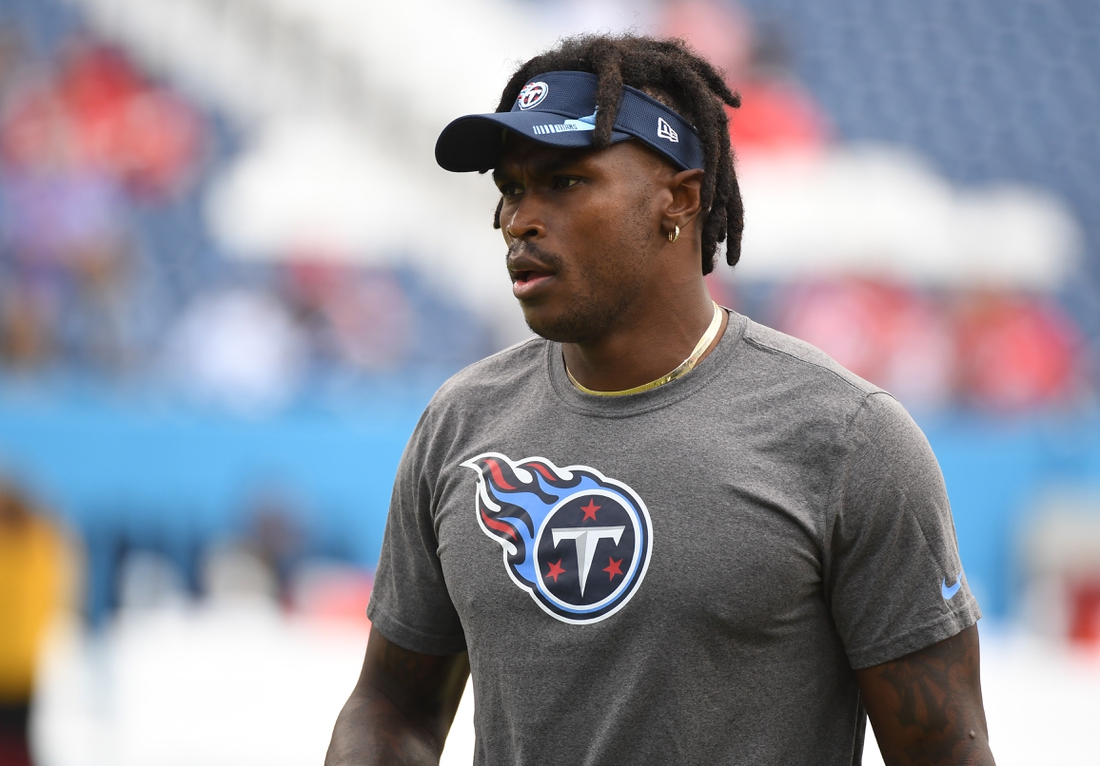 Oct 24, 2021; Nashville, Tennessee, USA; Tennessee Titans wide receiver Julio Jones (2) before the game against the Kansas City Chiefs at Nissan Stadium. Mandatory Credit: Christopher Hanewinckel-USA TODAY Sports