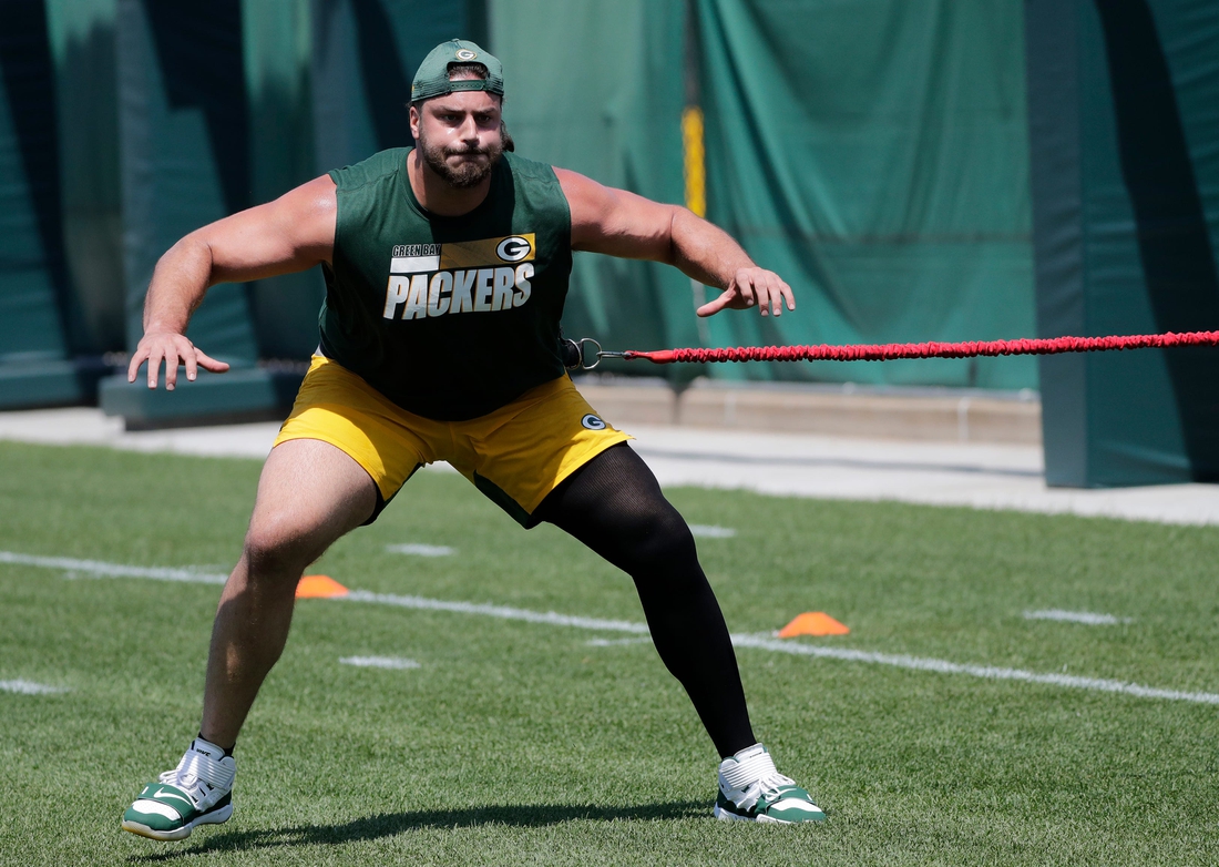 Green Bay Packers offensive tackle David Bakhtiari (69) participates in minicamp practice Wednesday, June 9, 2021, in Green Bay, Wis.

Cent02 7g5lr5tecm0e0vjt71c Original