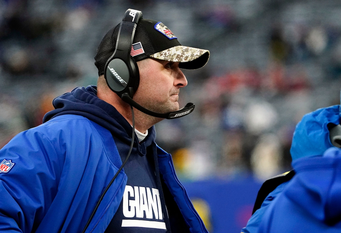 New York Giants head coach Joe Judge on the sideline in the second half. The Giants lose to Washington, 22-7, at MetLife Stadium on Sunday, Jan. 9, 2022.

Nyg Vs Was