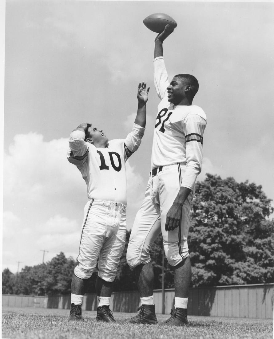 At 6-foot-7, Lamar Lundy was a big target for Purdue quarterback Len Dawson from 1954-56.