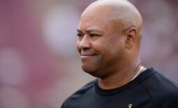 Sep 10, 2022; Stanford, California, USA;  Stanford Cardinal head coach David Shaw smiles before the start of the first quarter against the USC Trojans at Stanford Stadium. Mandatory Credit: Stan Szeto-USA TODAY Sports